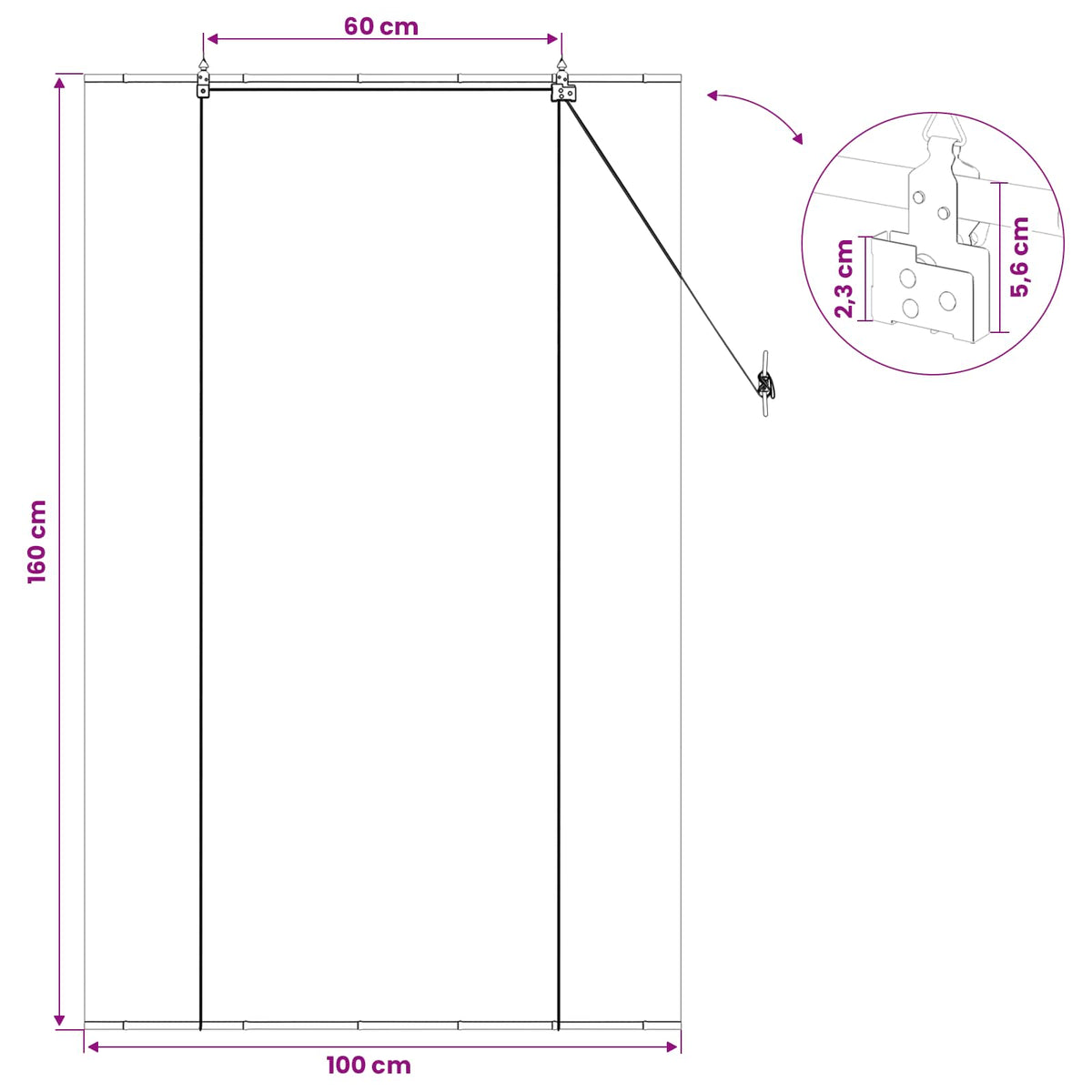 Rolo zavjesa Siva 100 x 160 cm Bambus