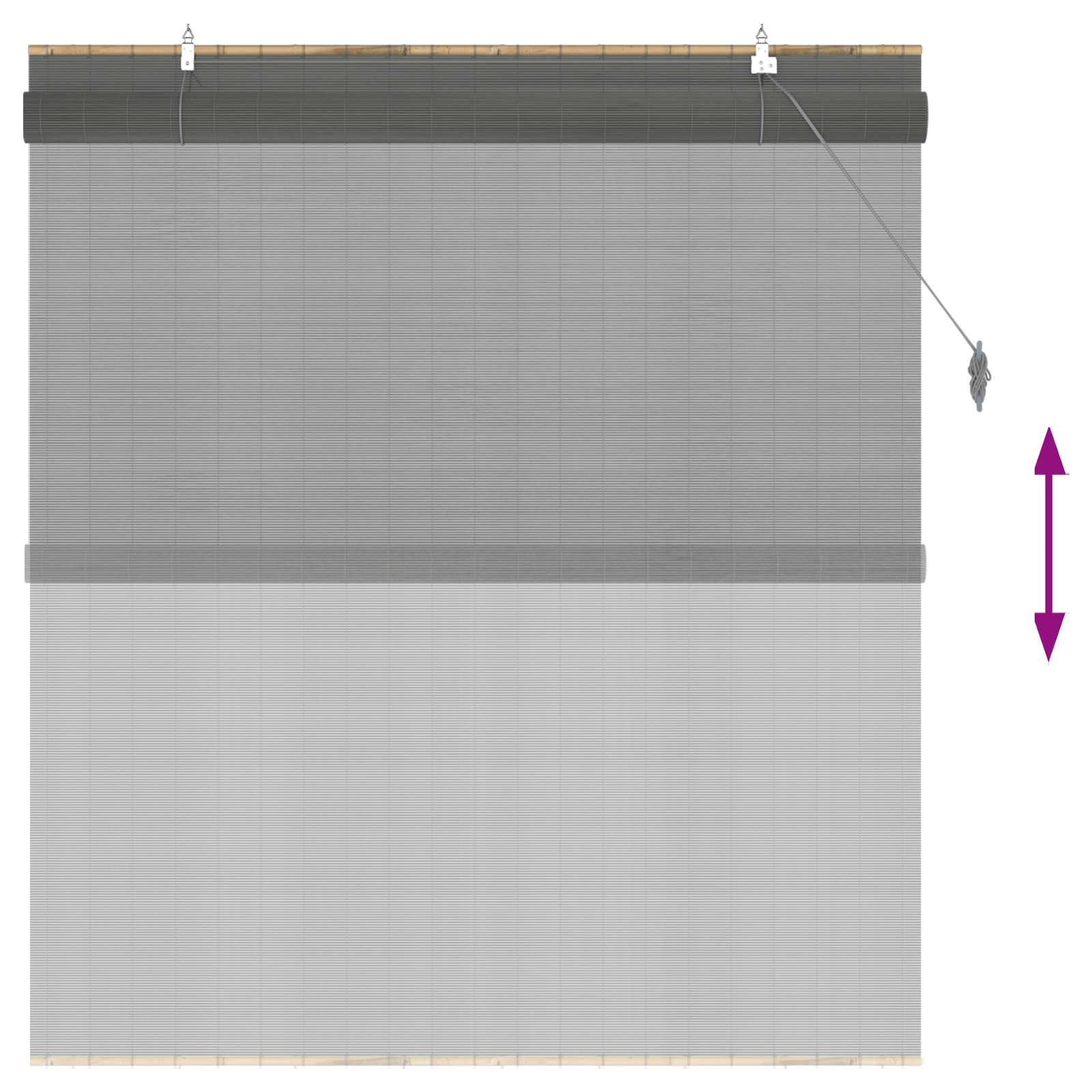 Rolo zavjesa Siva 140 x 160 cm Bambus