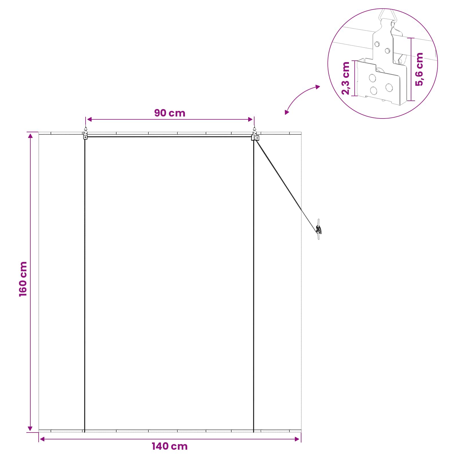 Rolo zavjesa Siva 140 x 160 cm Bambus