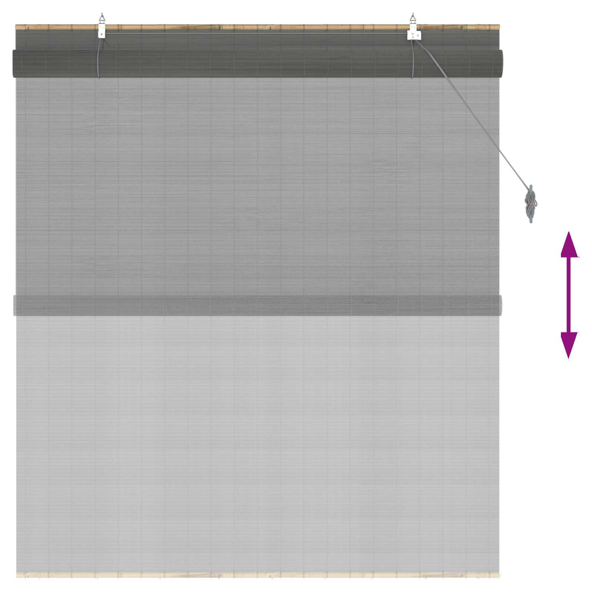 Rolo zavjesa Siva 150 x 160 cm Bambus