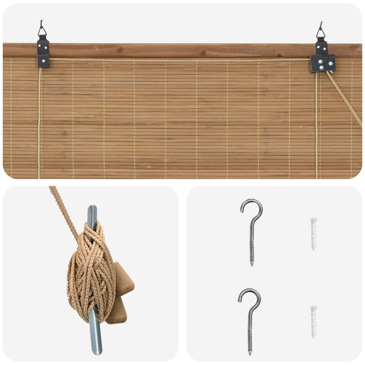 Rolo zavjesa Smeđa 40 x 160 cm Bambus