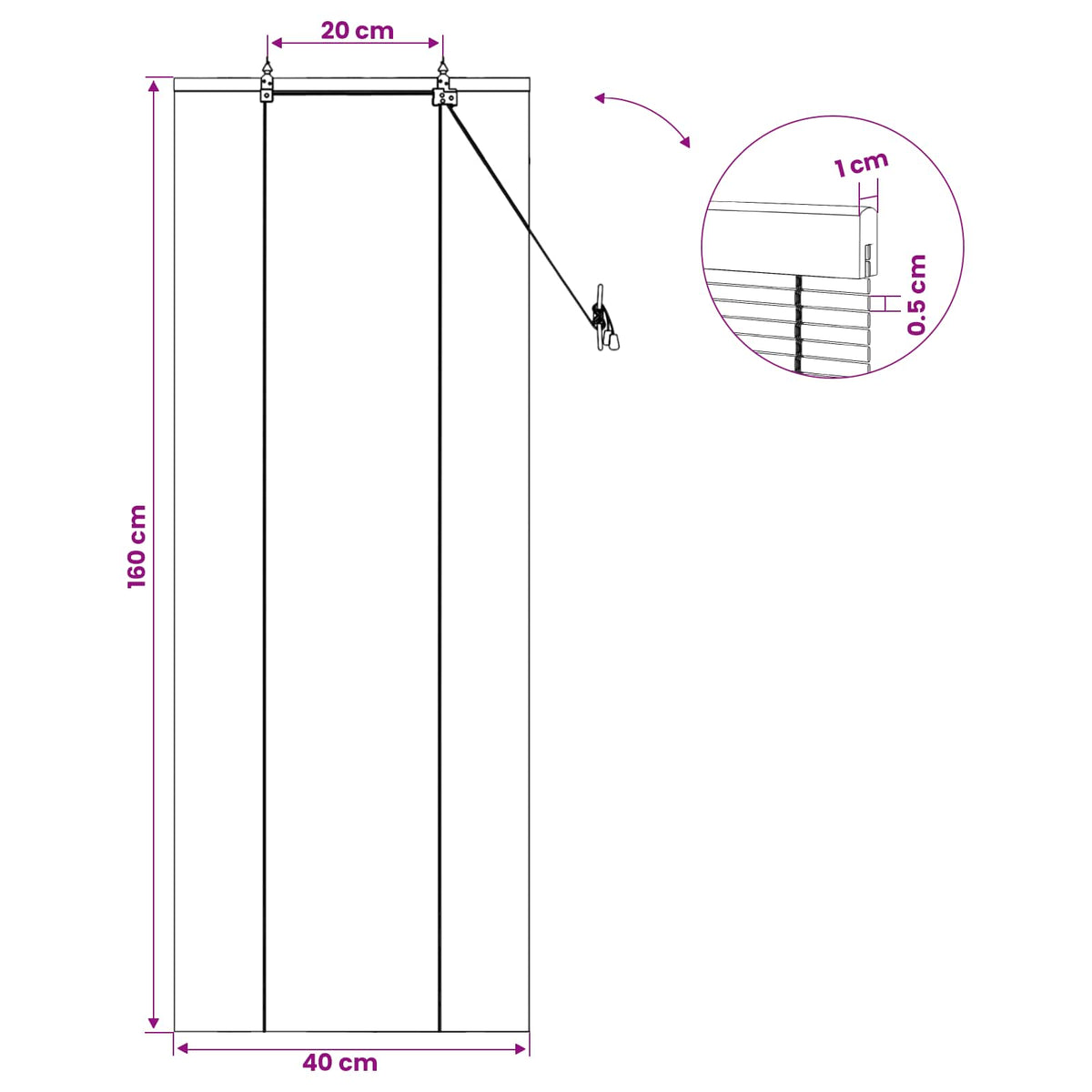Rolo zavjesa Smeđa 40 x 160 cm Bambus