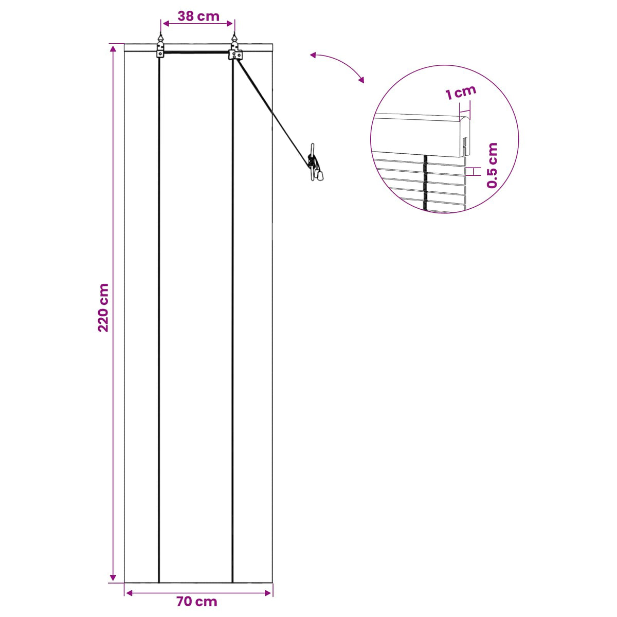 Rolo zavjesa Smeđa 70 x 220 cm Bambus