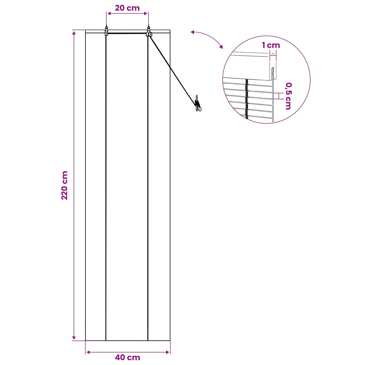 Rolo zavjesa Prirodna 40 x 220 cm Bambus