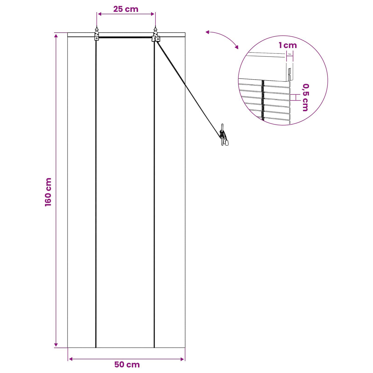 Rolo zavjesa Prirodna 50 x 160 cm Bambus