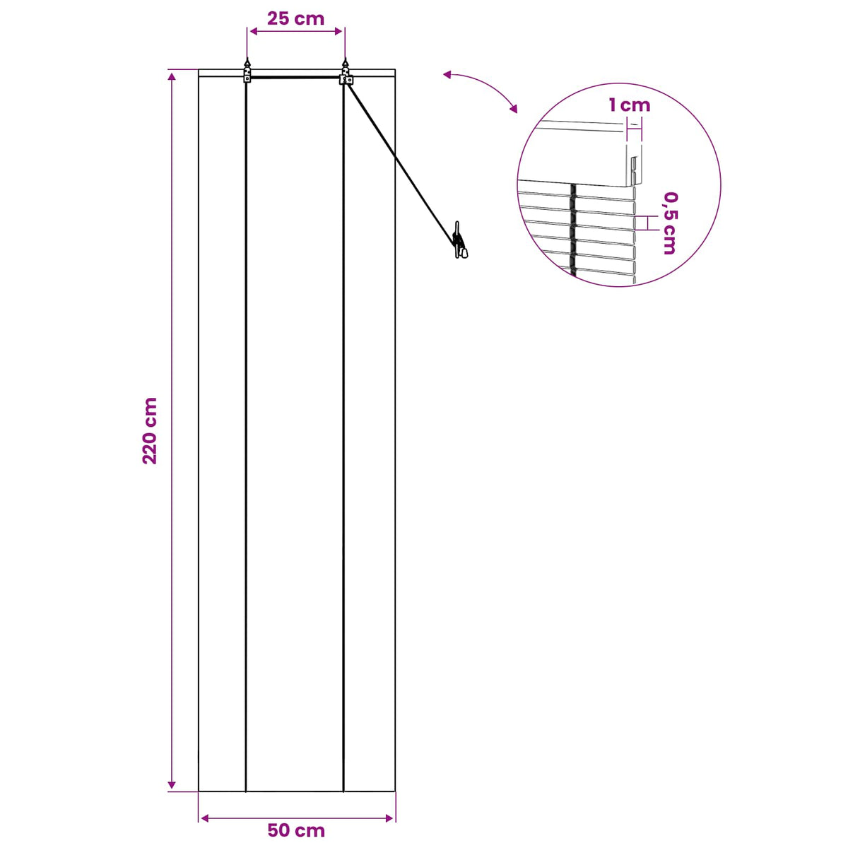 Rolo zavjesa Prirodna 50 x 220 cm Bambus