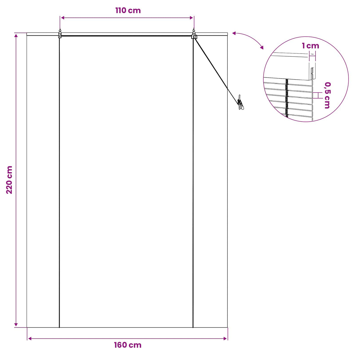 Rolo zavjesa Prirodna 160 x 220 cm Bambus