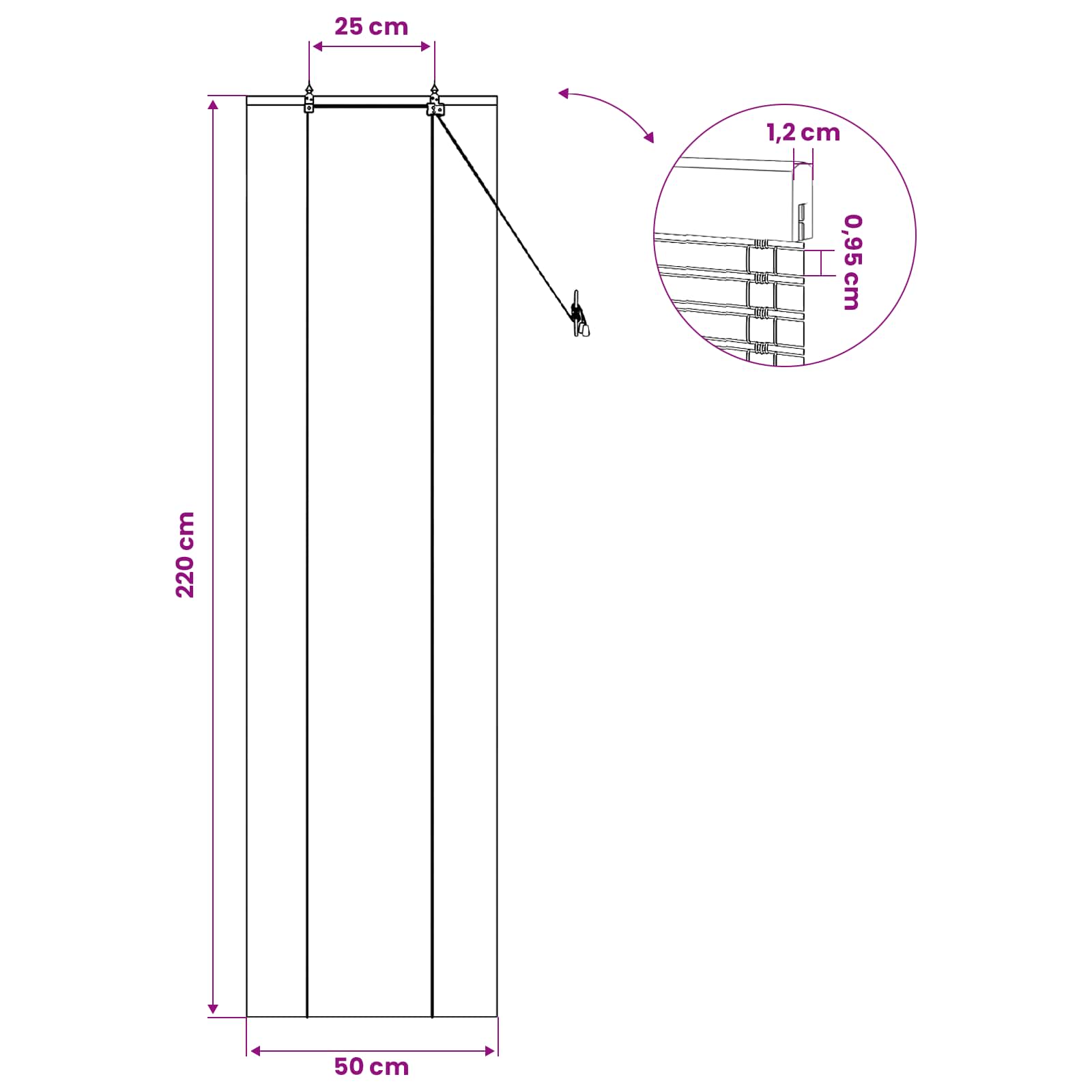 Rolo zavjesa Prirodna i smeđa 50 x 220 cm Bambus