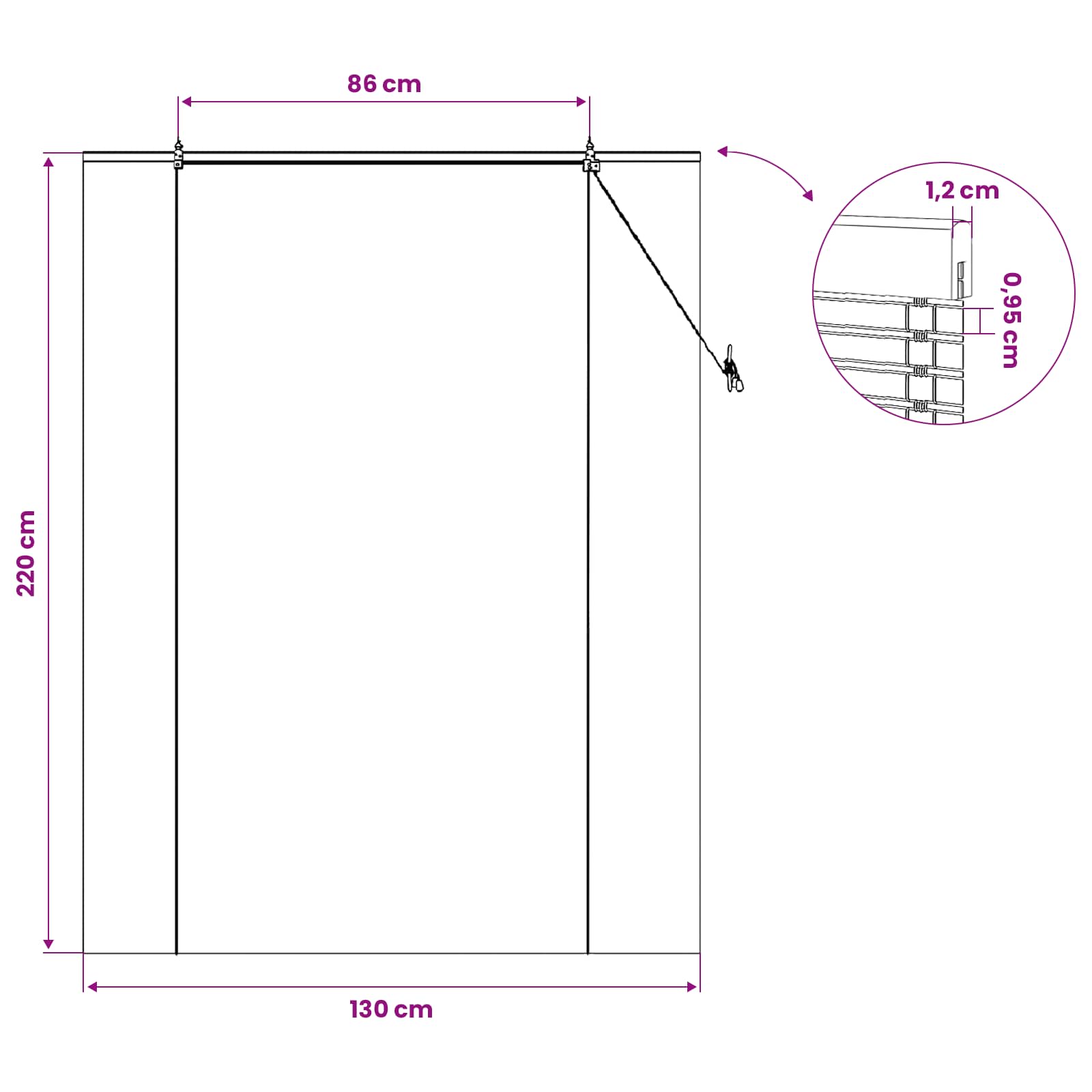 Rolo zavjesa Prirodna i smeđa 130 x 220 cm Bambus
