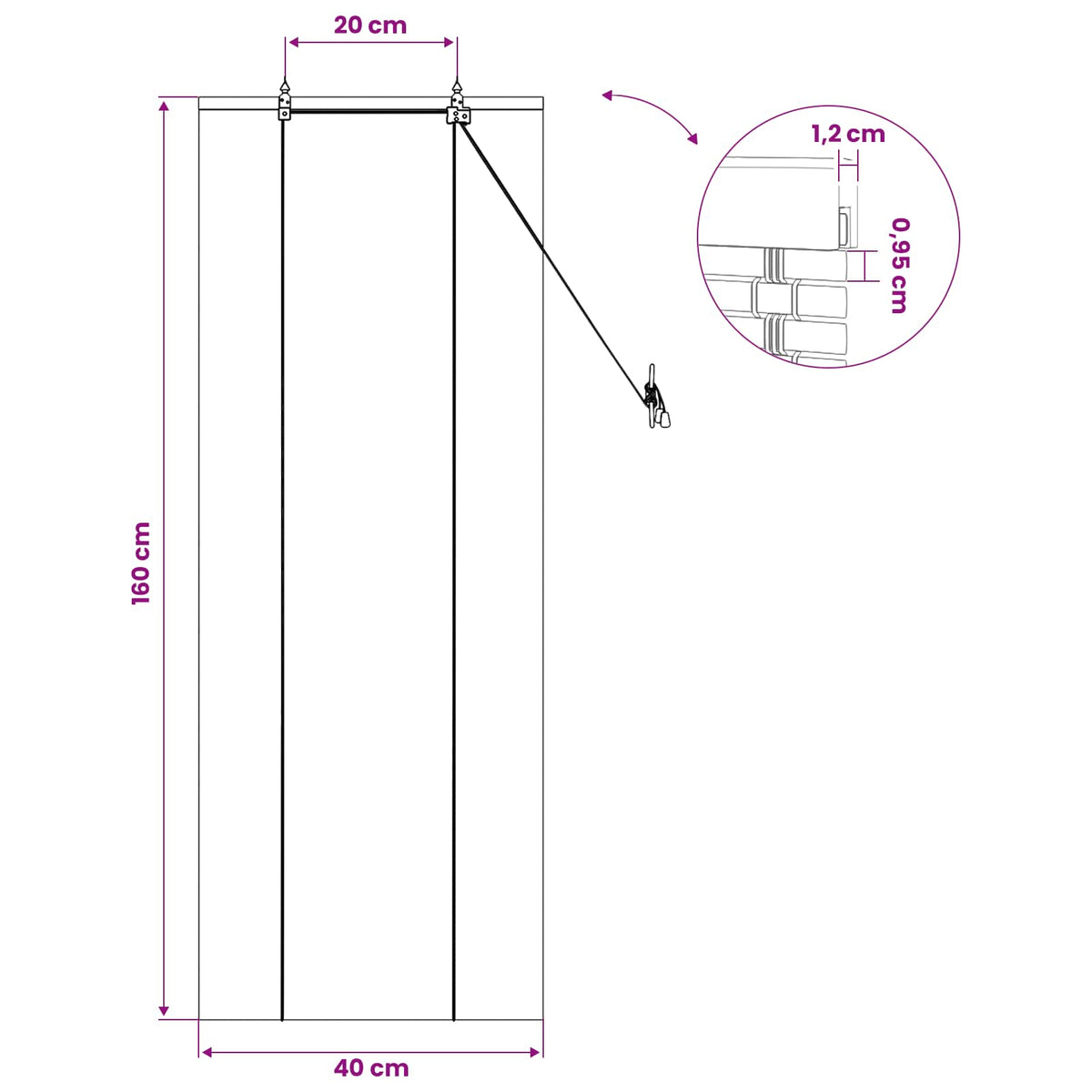 Rolo zavjesa Smeđa 40 x 160 cm Bambus