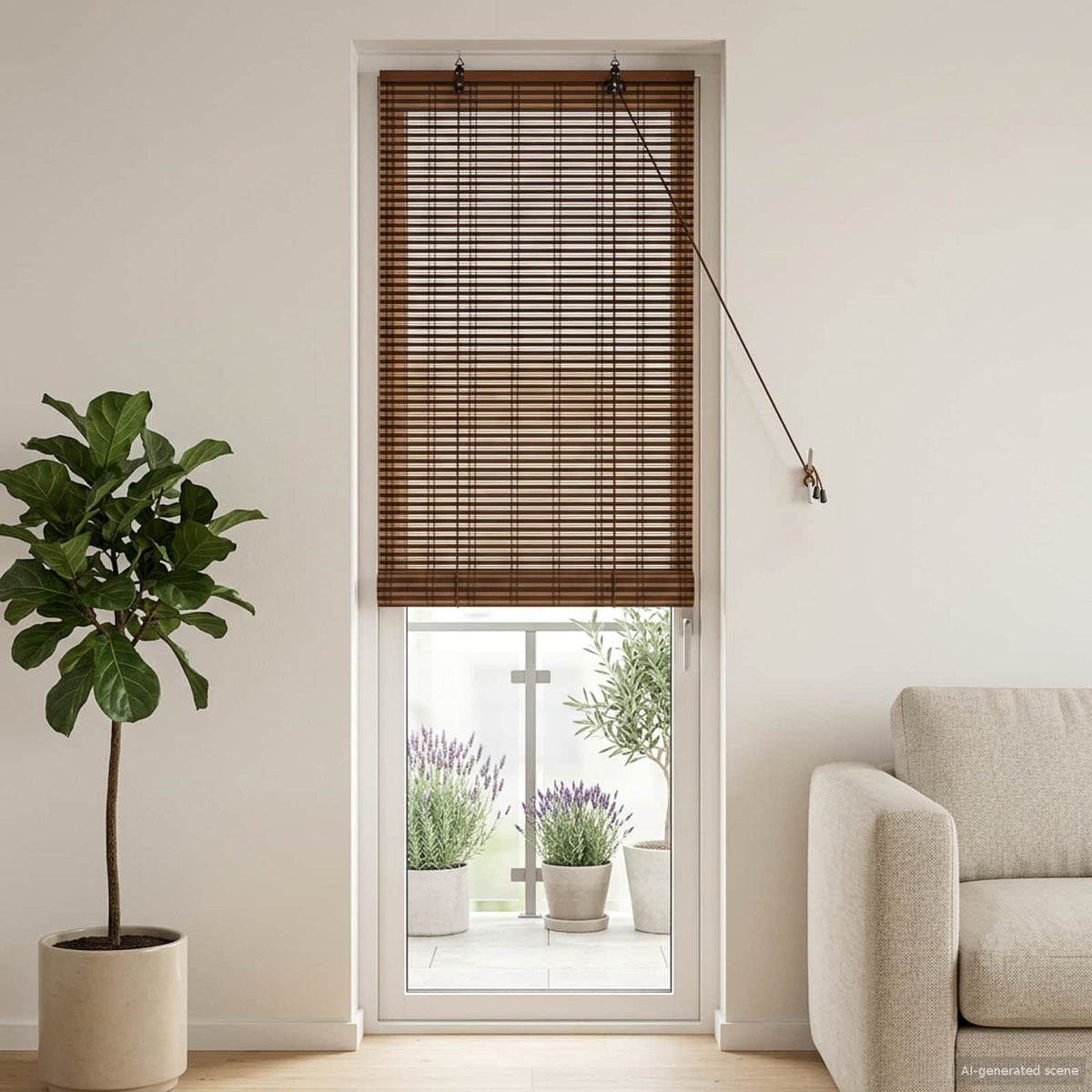 Rolo zavjesa Smeđa 50 x 220 cm Bambus
