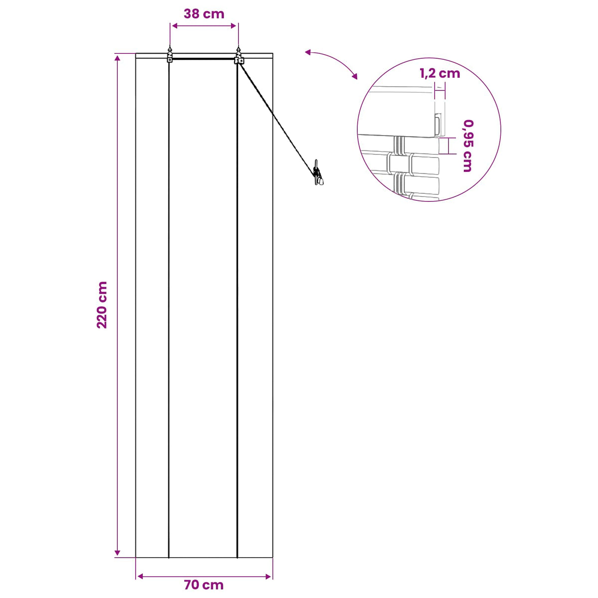 Rolo zavjesa Smeđa 70 x 220 cm Bambus