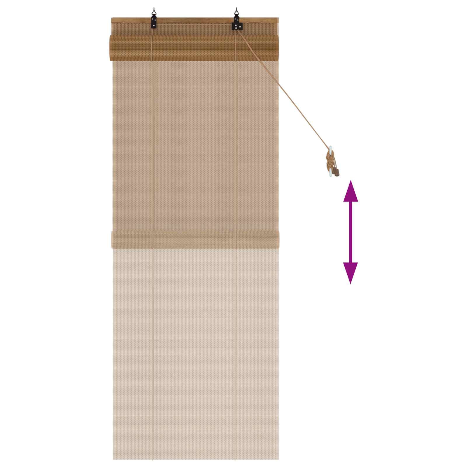 Rolo zavjesa Smeđa 50 x 160 cm Bambus