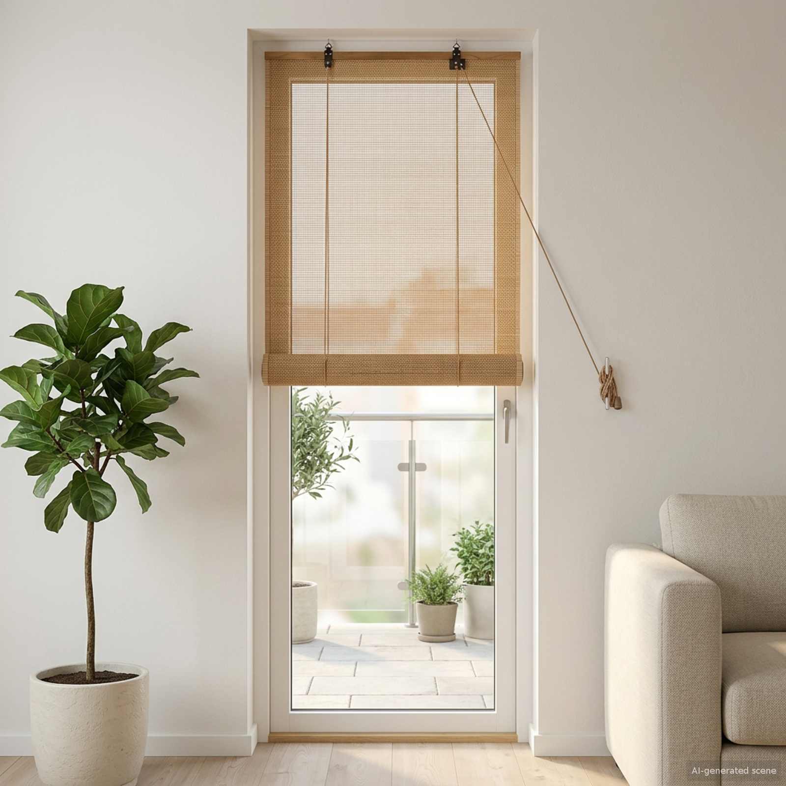 Rolo zavjesa Smeđa 60 x 220 cm Bambus