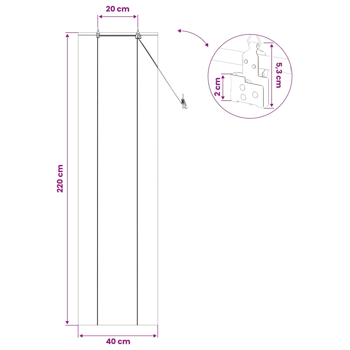 Rolo zavjesa Prirodna 40 x 220 cm Bambus
