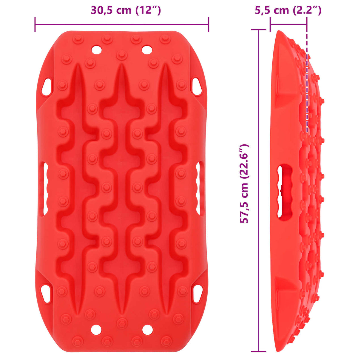 Ploča za vuču 2 pcs Crvena 57,5 x 30,5 x 5,5 cm Ojačani najlon