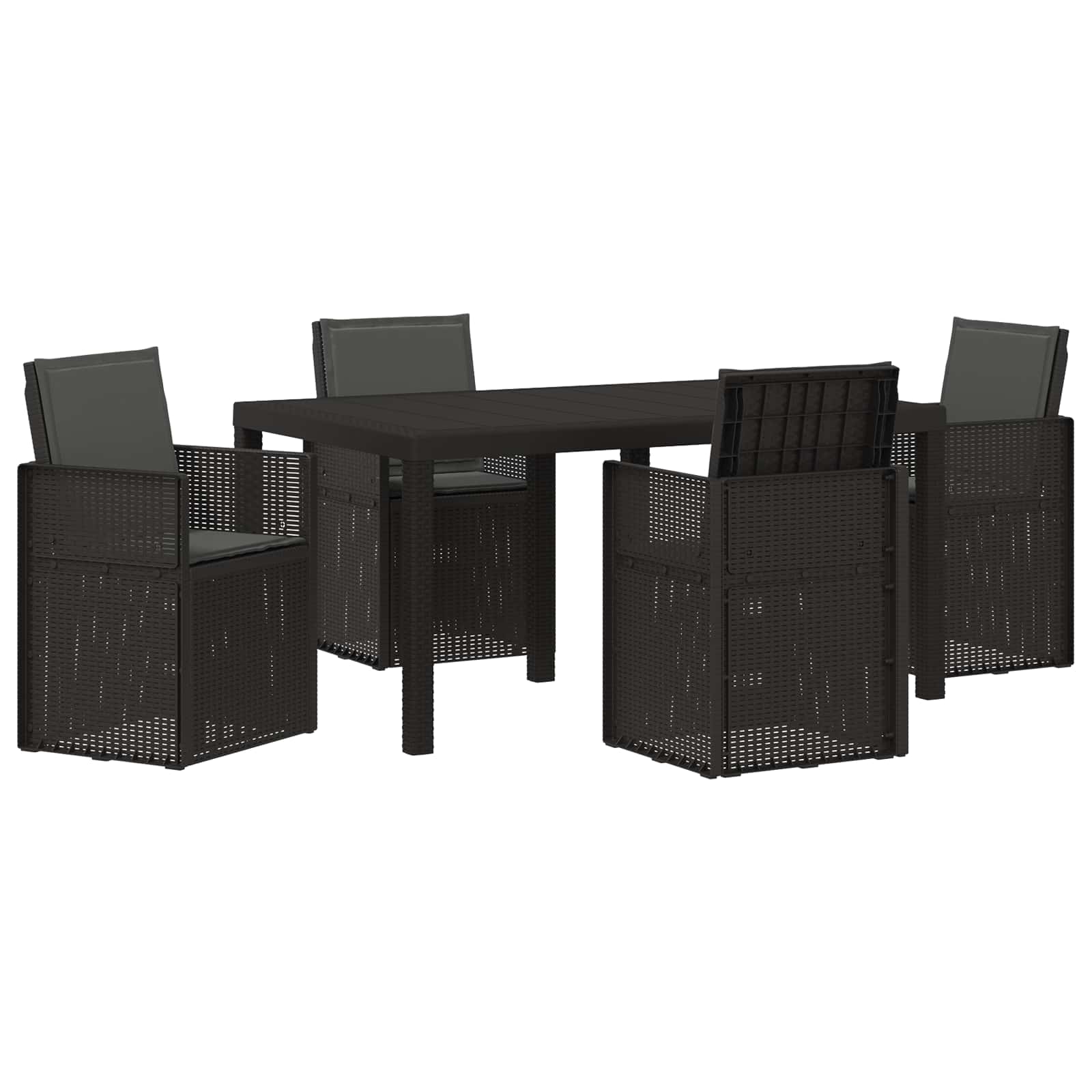 Vrtni set za objed s jastukom 5 pcs Antracit PP