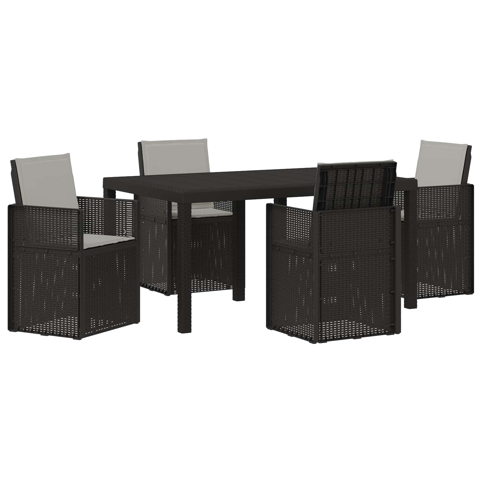 Vrtni set za objed s jastukom 5 pcs Antracit i Svjetlosiva PP