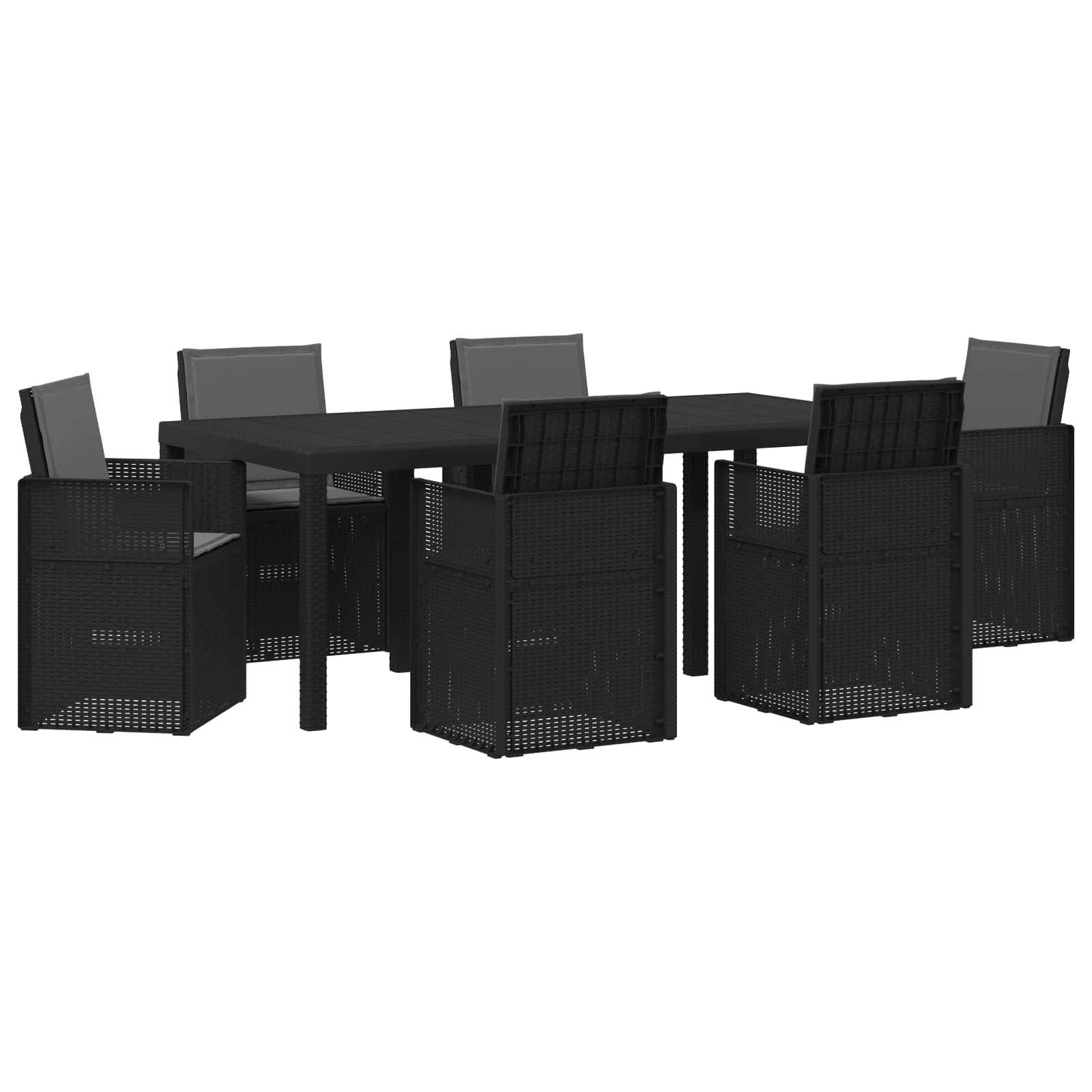 Vrtni set za objed s jastukom 7 pcs Antracit PP