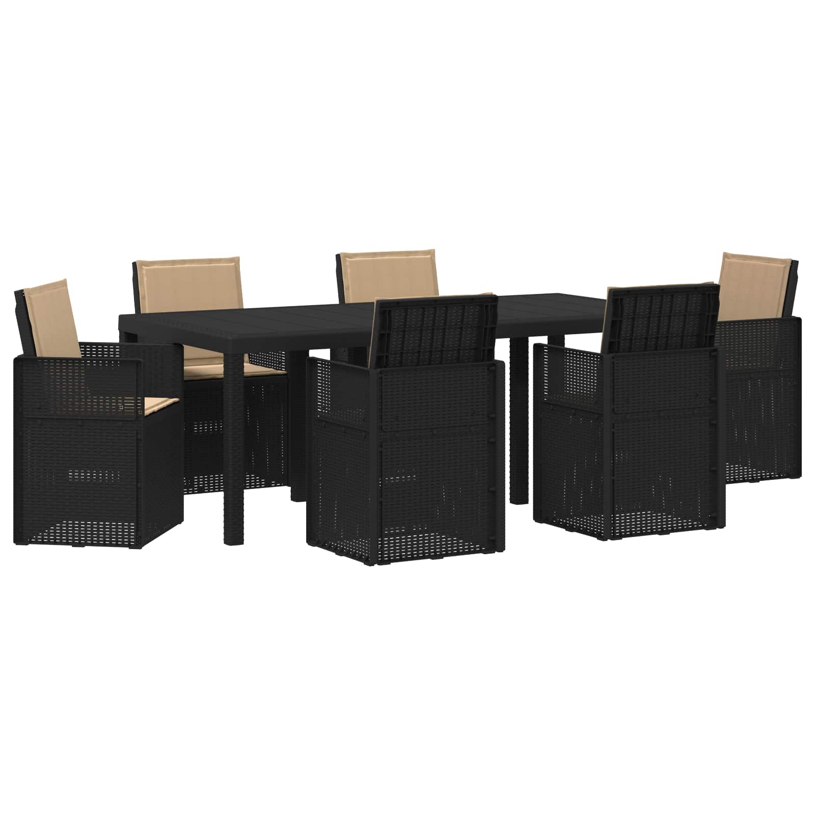 Vrtni set za objed s jastukom 7 pcs Antracit i sivosmeđa PP