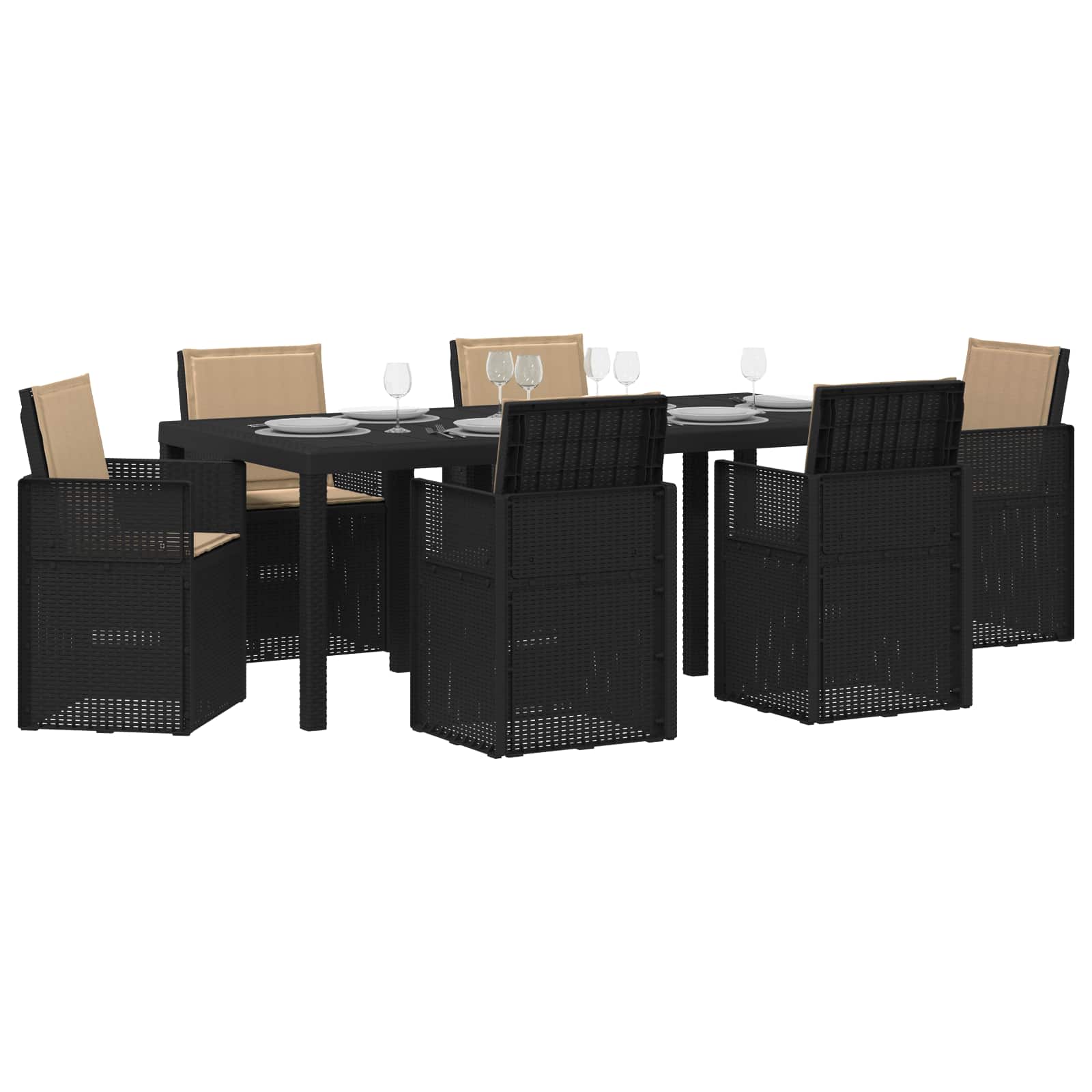 Vrtni set za objed s jastukom 7 pcs Antracit i sivosmeđa PP