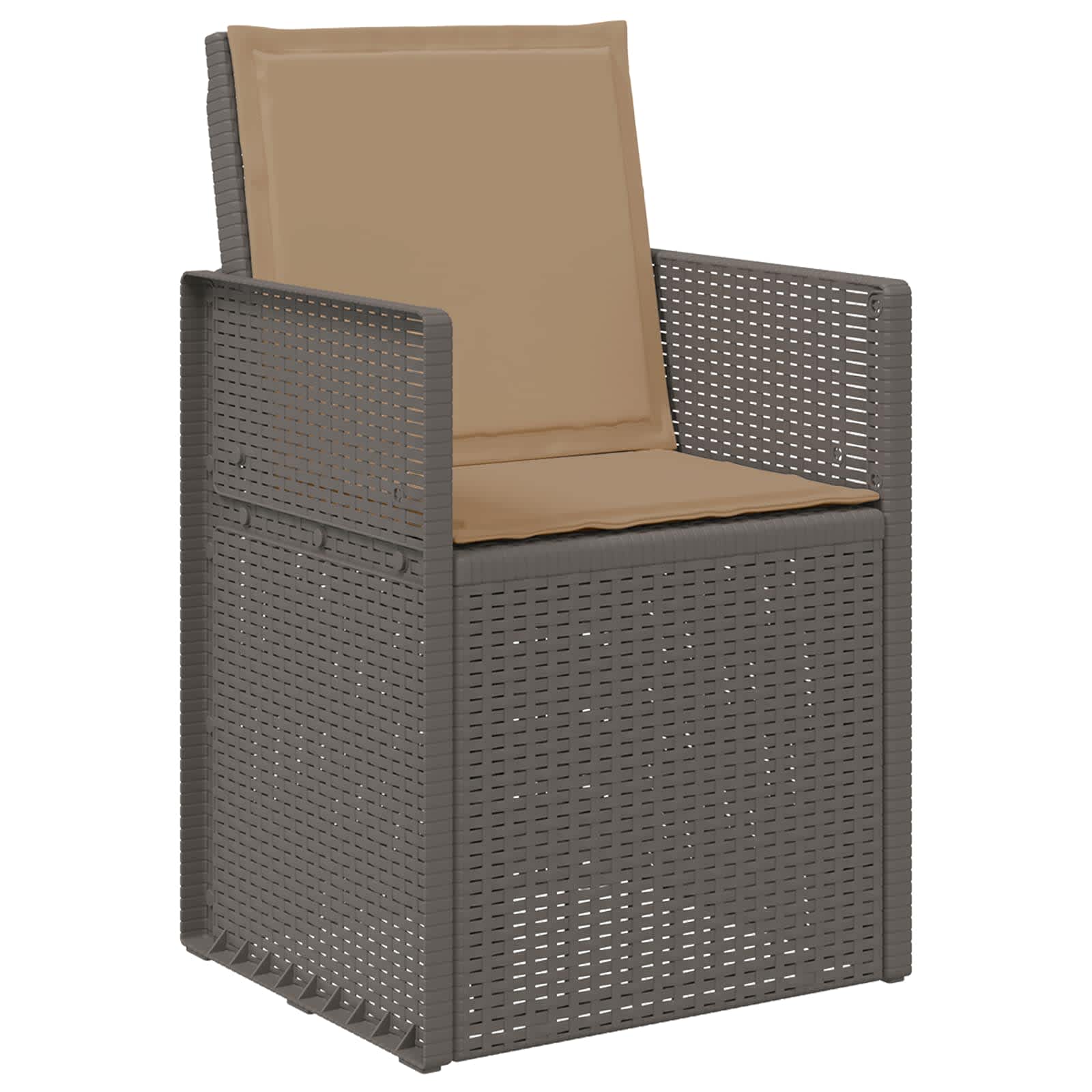 Vrtni set za objed s jastukom 7 pcs Svijetlosiva i taupe PP