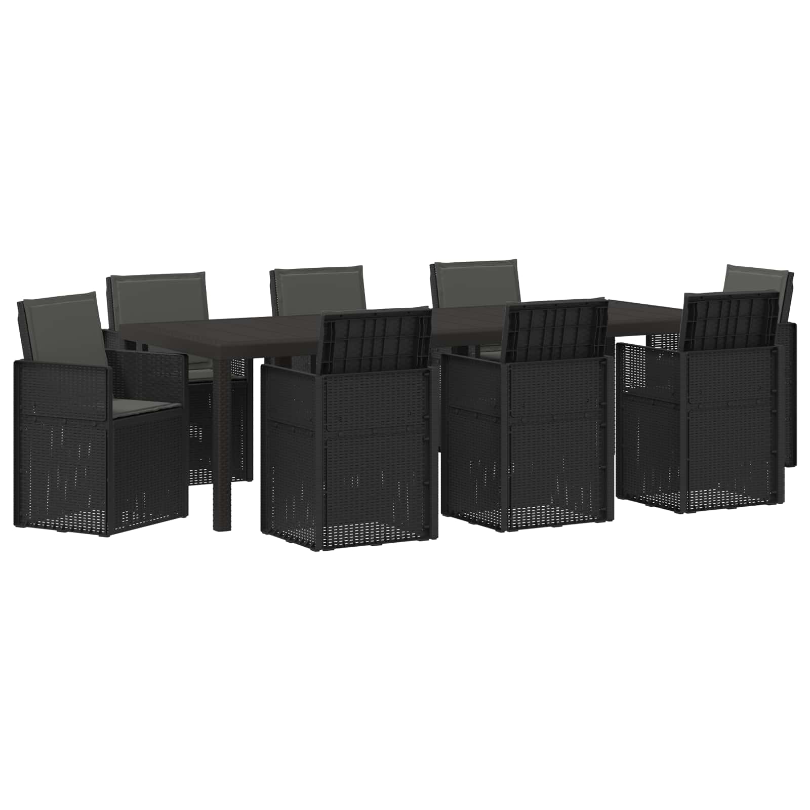 Vrtni set za objed s jastukom 9 pcs Antracit PP