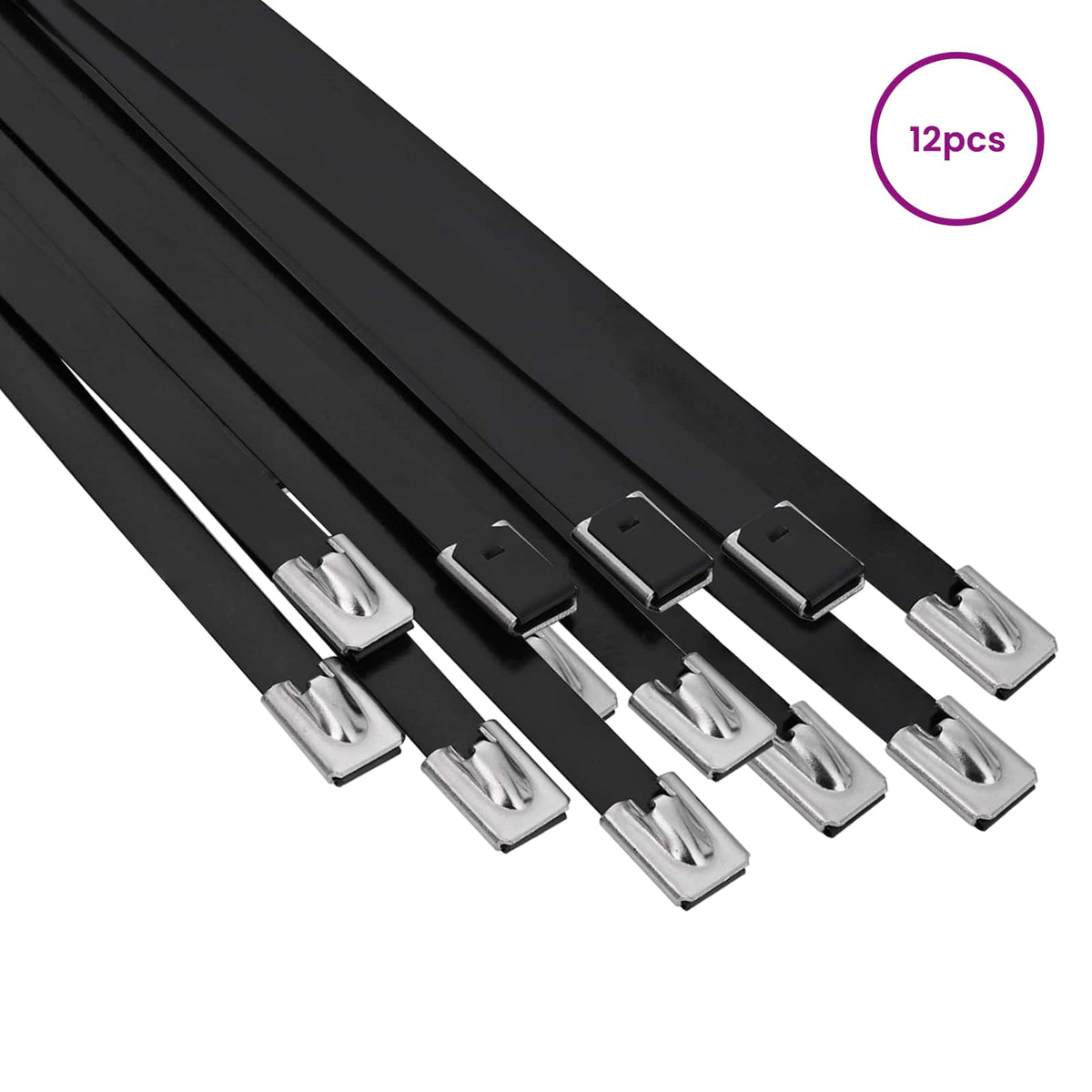 Veza za kabel 12 kom. 7,9 x 200 mm Crna