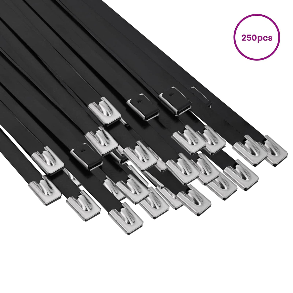 Veza za kabel 250 kom. 7,9 x 250 mm Crna