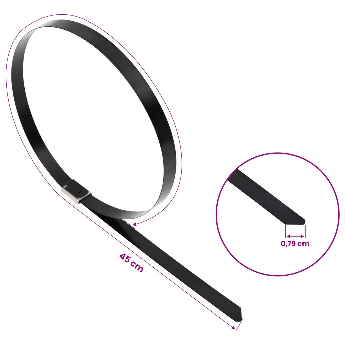 Veza za kabel 50 kom. 7,9 x 450 mm Crna
