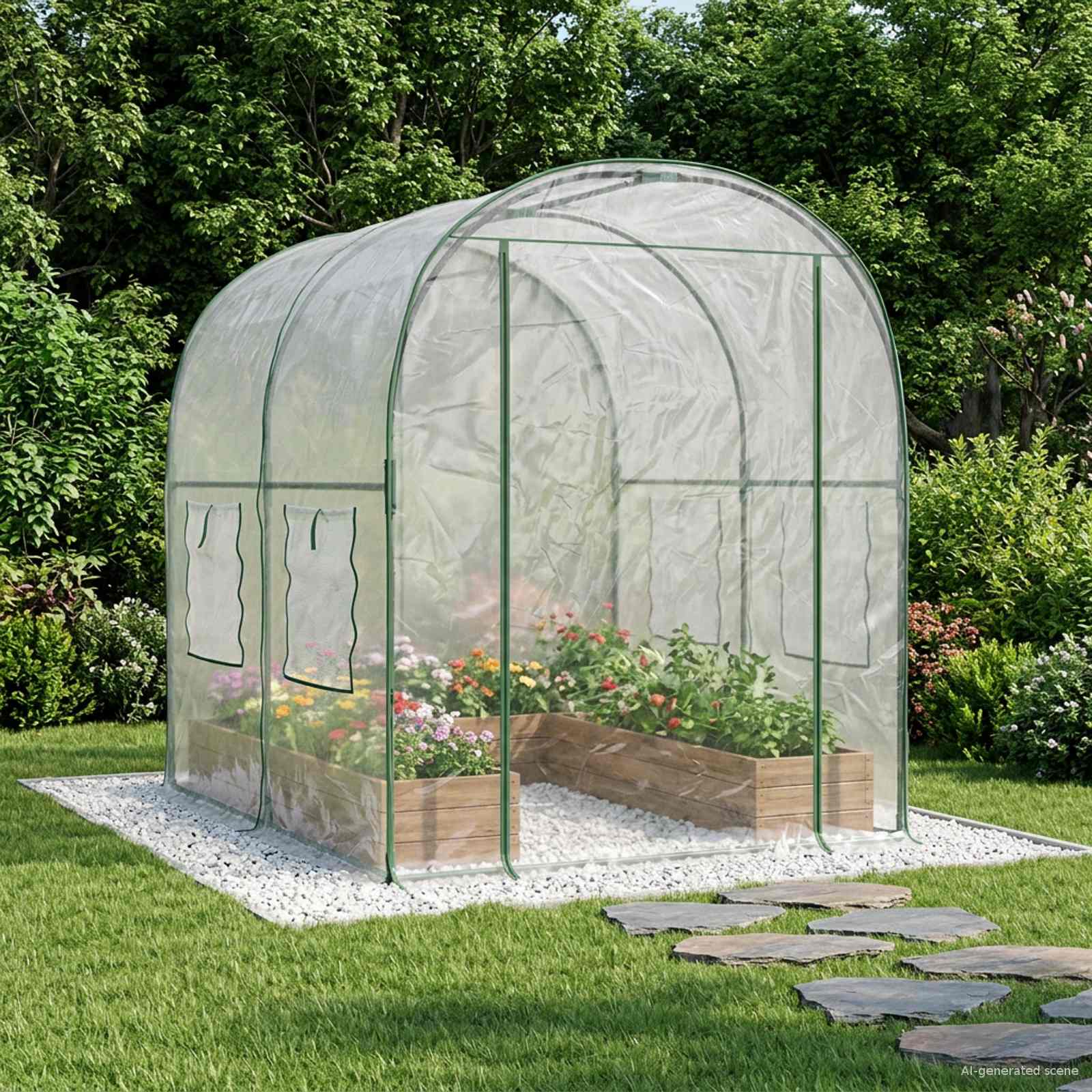Staklenik s okvirom 160 x 200 x 192,5 cm PVC *Transparent*an