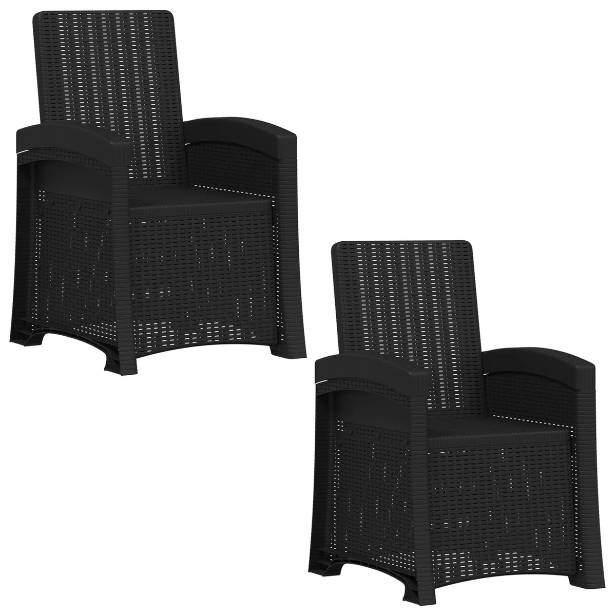 Ležaljka za vrt s izgledom ratana 2 pcs Antracit PP