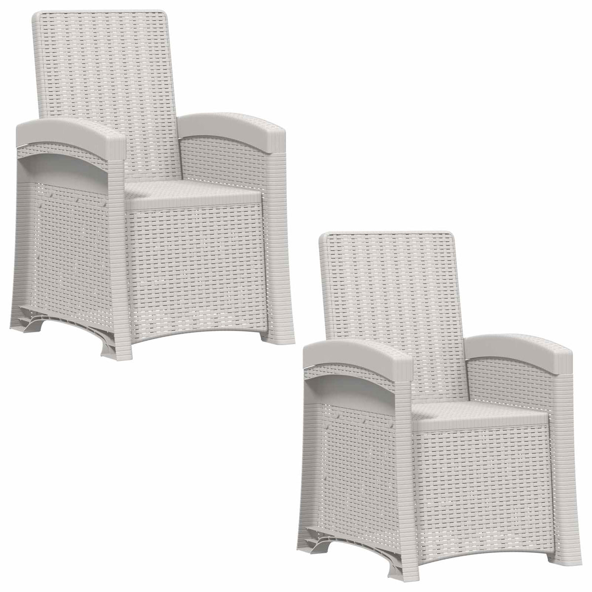 Ležaljka za vrt s izgledom ratana 2 pcs Bijela PP