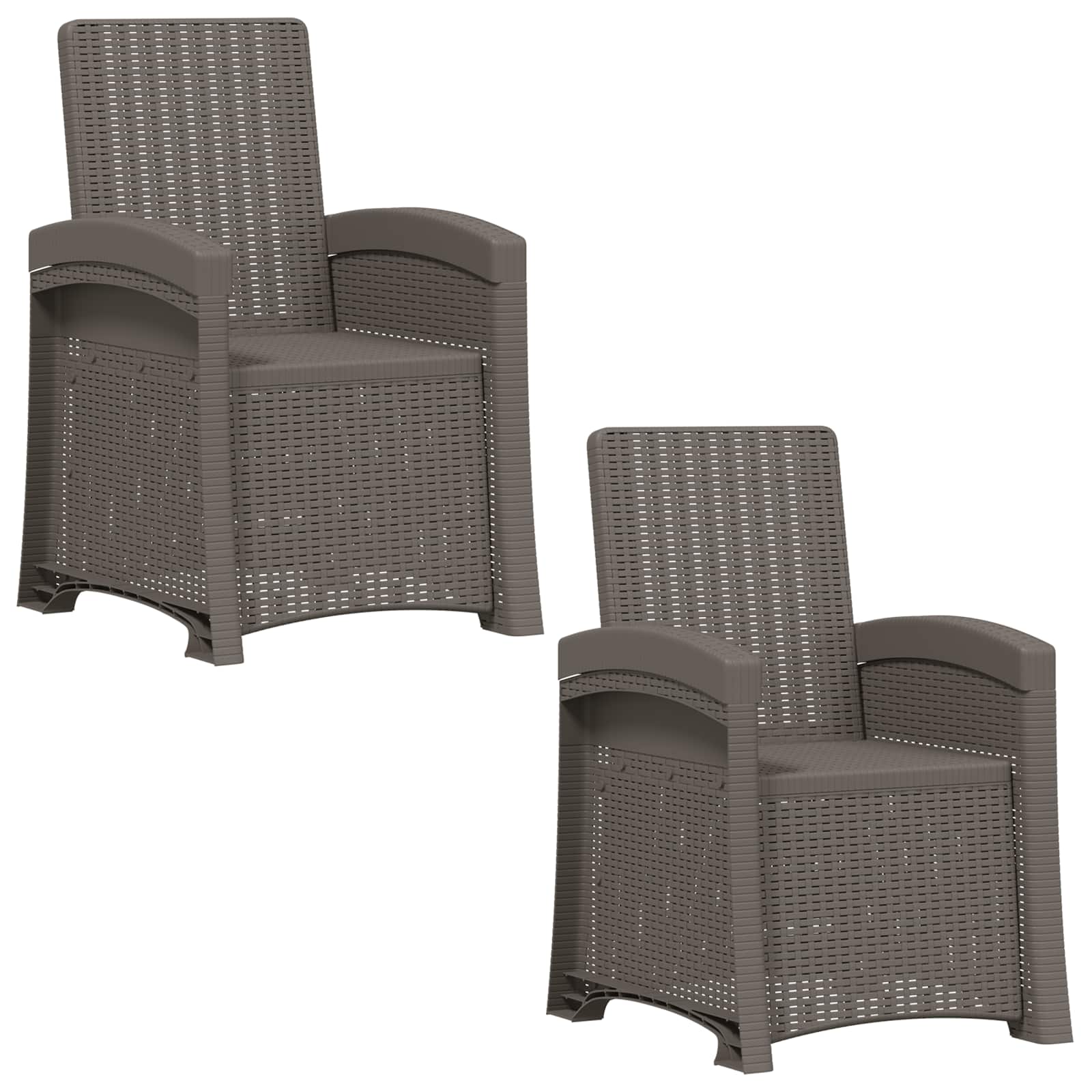 Ležaljka za vrt s izgledom ratana 2 pcs Svjetlosiva PP
