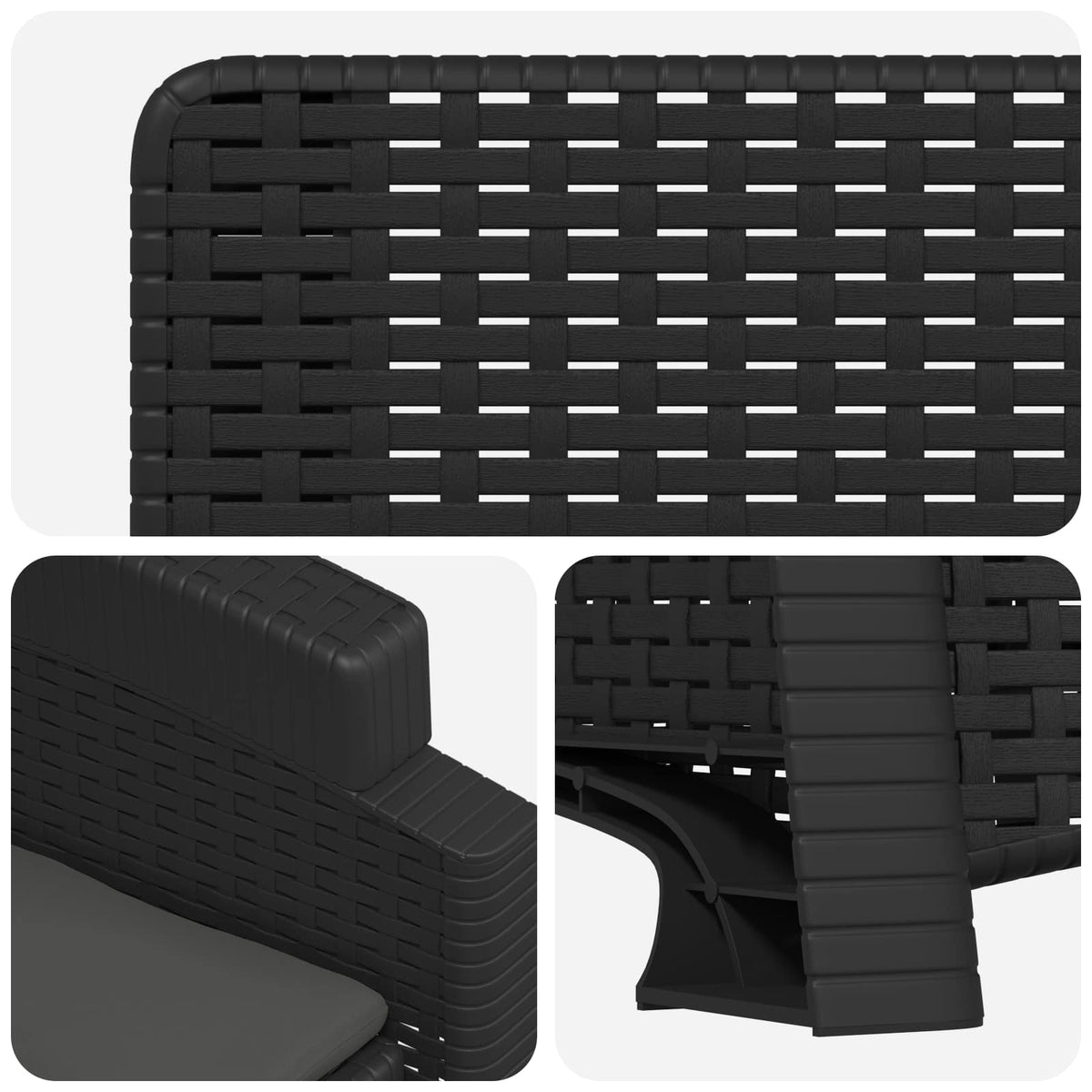 Ležaljka za vrt s izgledom ratana 2 kom. Antracit PP
