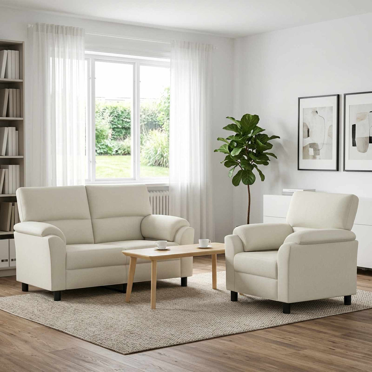 Set sofe 2 pcs Krem Baršun