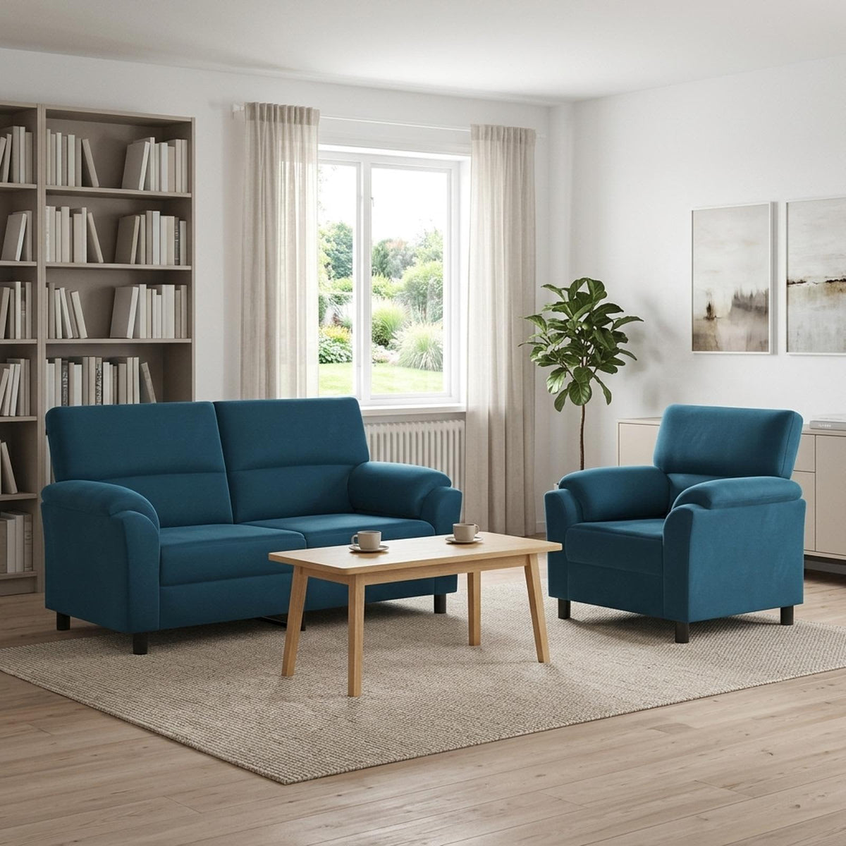 Set sofe 2 pcs Plava Baršun