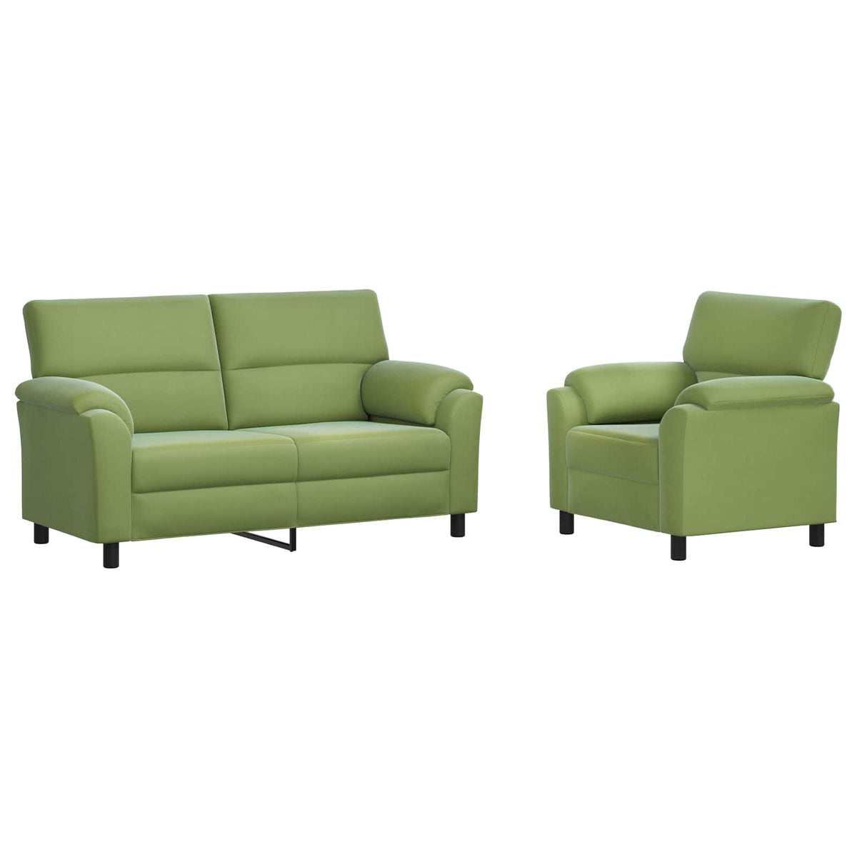 Set sofe 2 pcs Svijetlo zelena Baršun