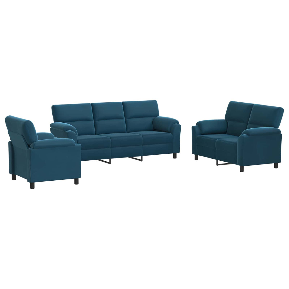 Set sofe 3 pcs Plava Baršun