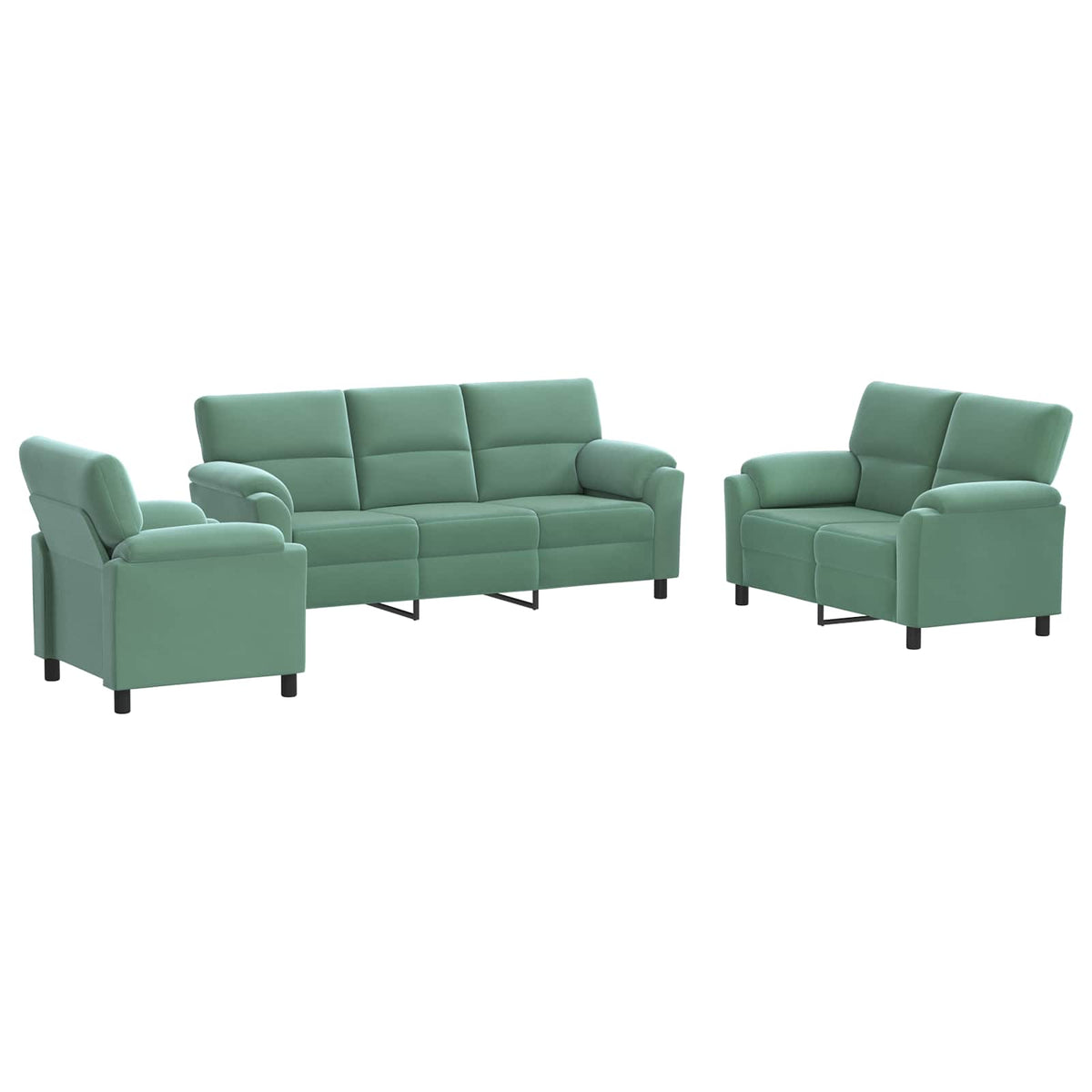 Set sofe 3 pcs Morska zelena Baršun