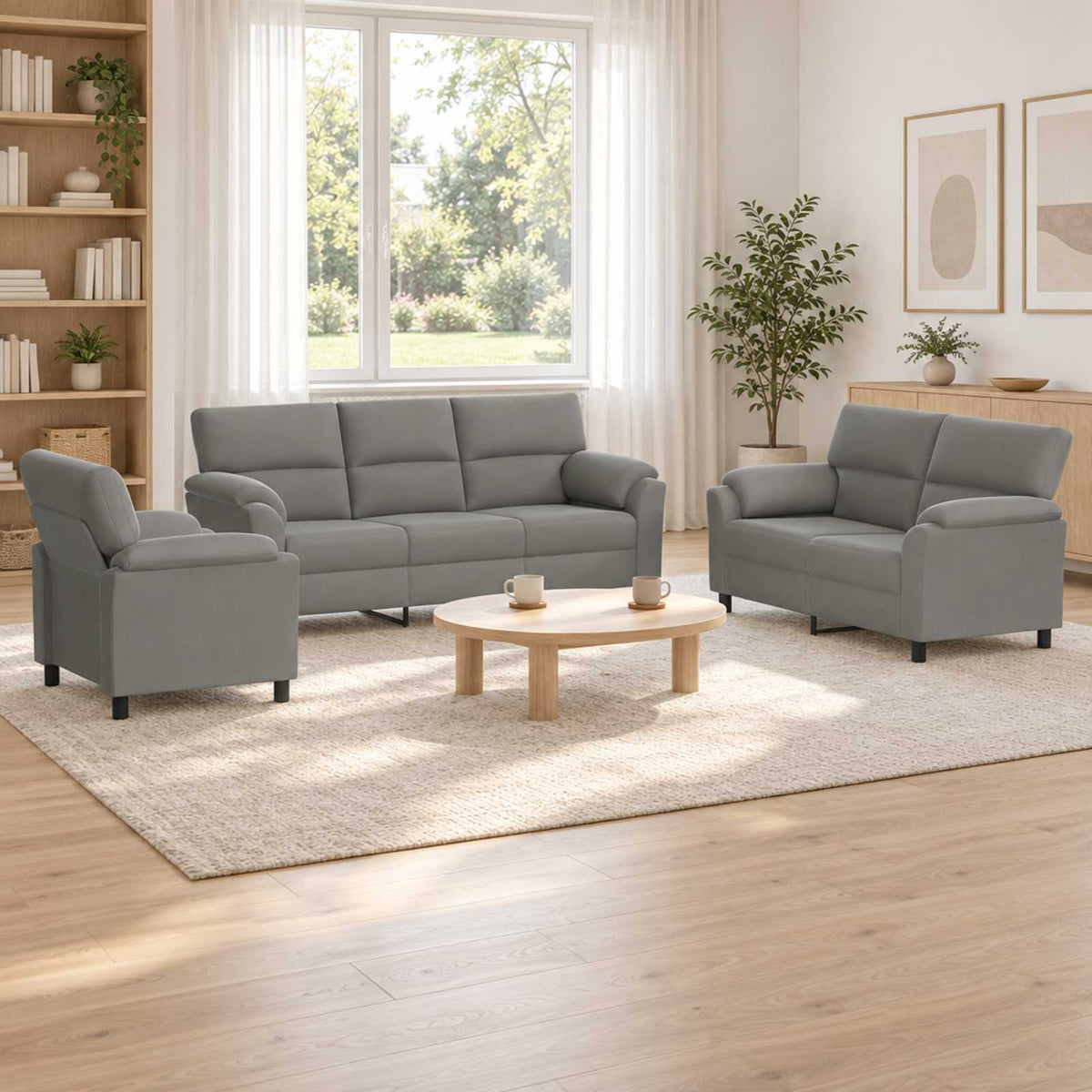 Set sofe 3 pcs Svjetlosiva Baršun