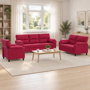 Set sofe 3 pcs Vinska crvena Baršun