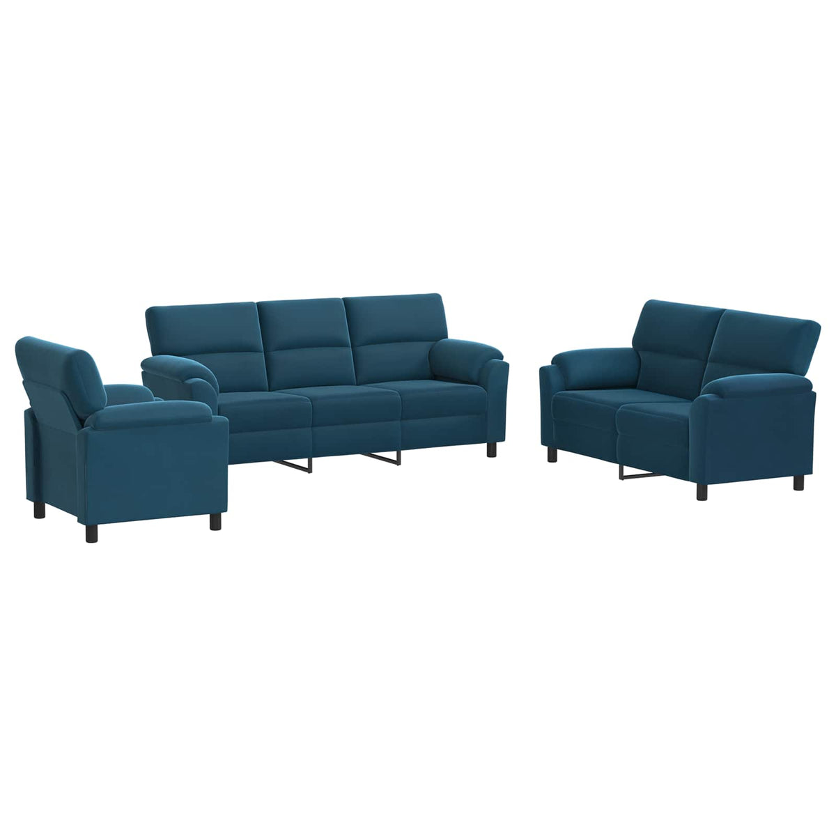 Set sofe 3 pcs Plava Baršun