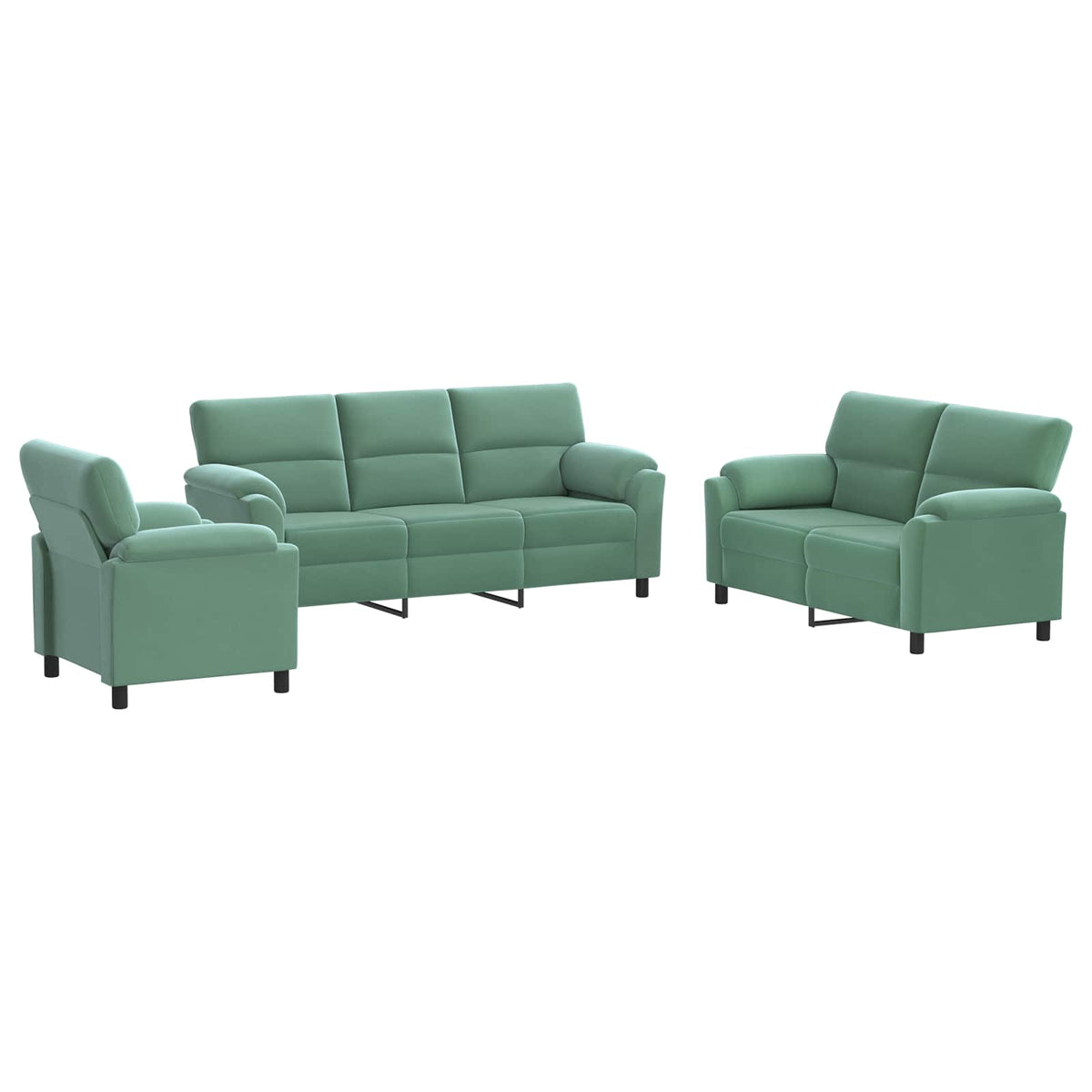 Set sofe 3 pcs Morska zelena Baršun