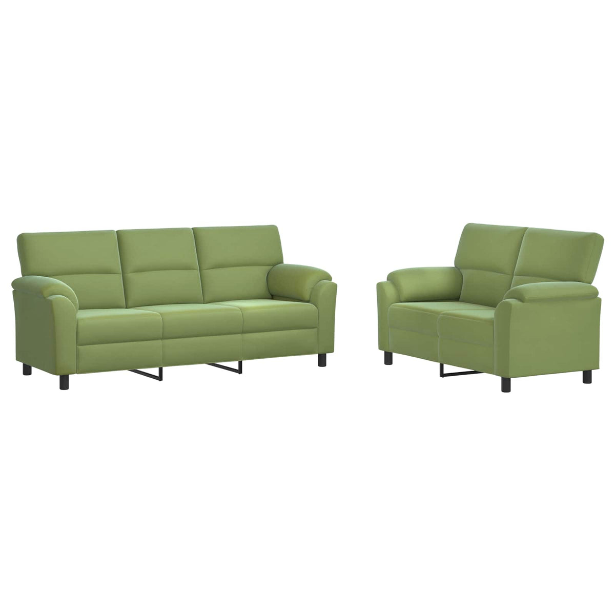 Set sofe 2 pcs Svijetlo zelena Baršun