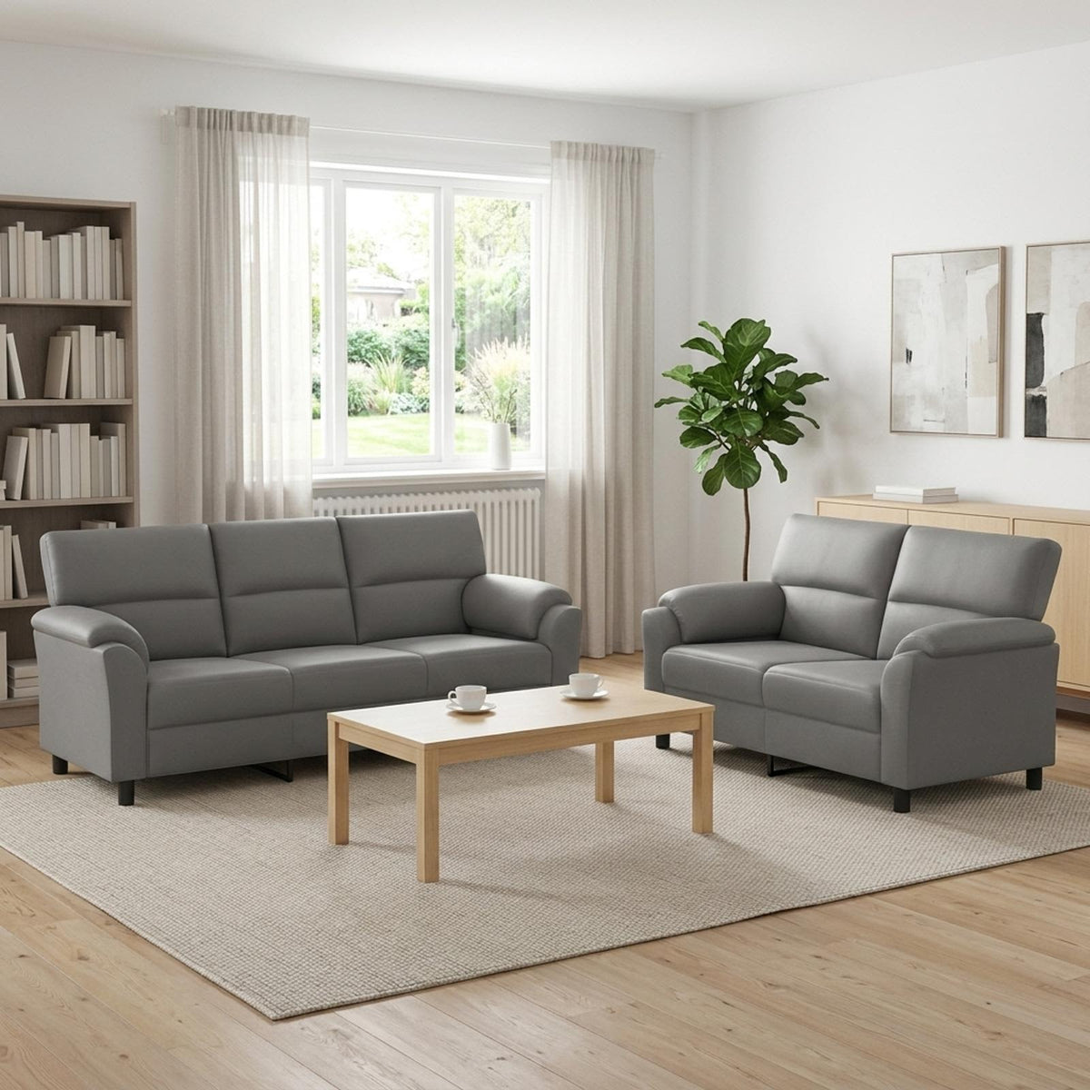 Set sofe 2 pcs Svjetlosiva Baršun