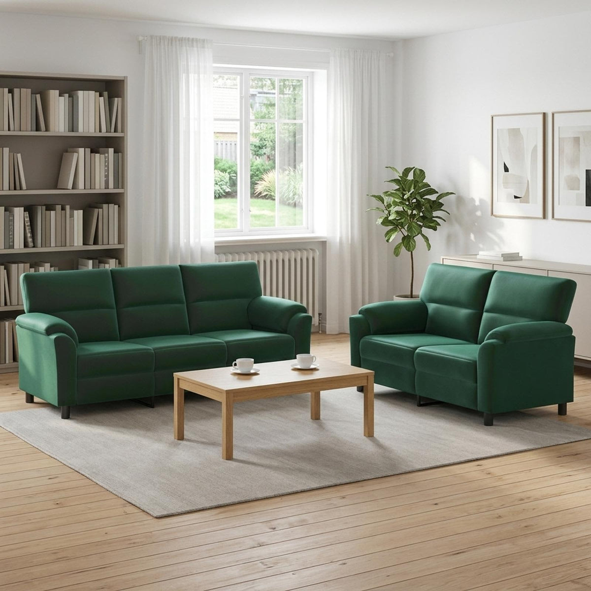 Set sofe 2 pcs Tamnozelena Baršun