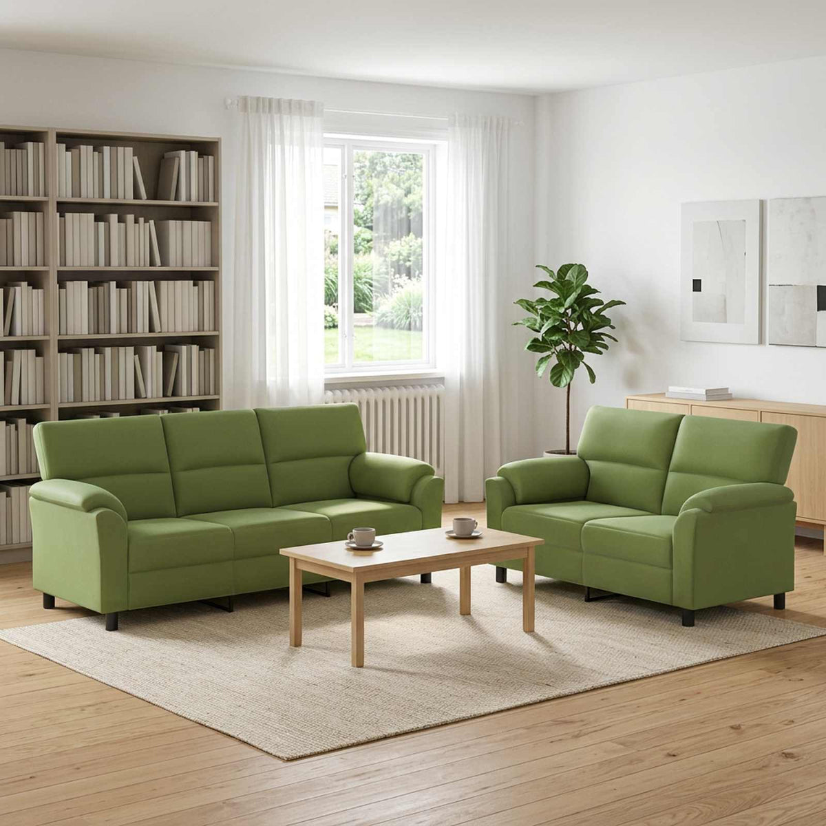 Set sofe 2 pcs Svijetlo zelena Baršun