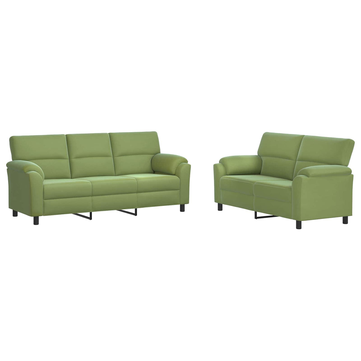 Set sofe 2 pcs Svijetlo zelena Baršun