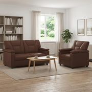 Set sofe 2 pcs Smeđa Umjetna koža